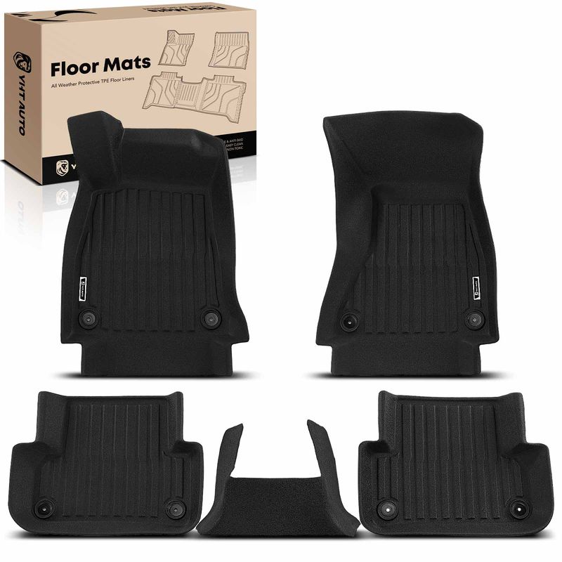 5 Pcs Front & Rear Black Floor Mats Liners for Audi RS5 S5 2018-2023