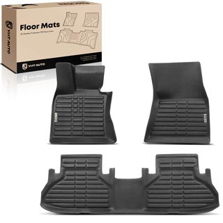 3 Pcs Front & Rear Black Floor Mats Liners for BMW X5 F15 2014-2018 X6 F16