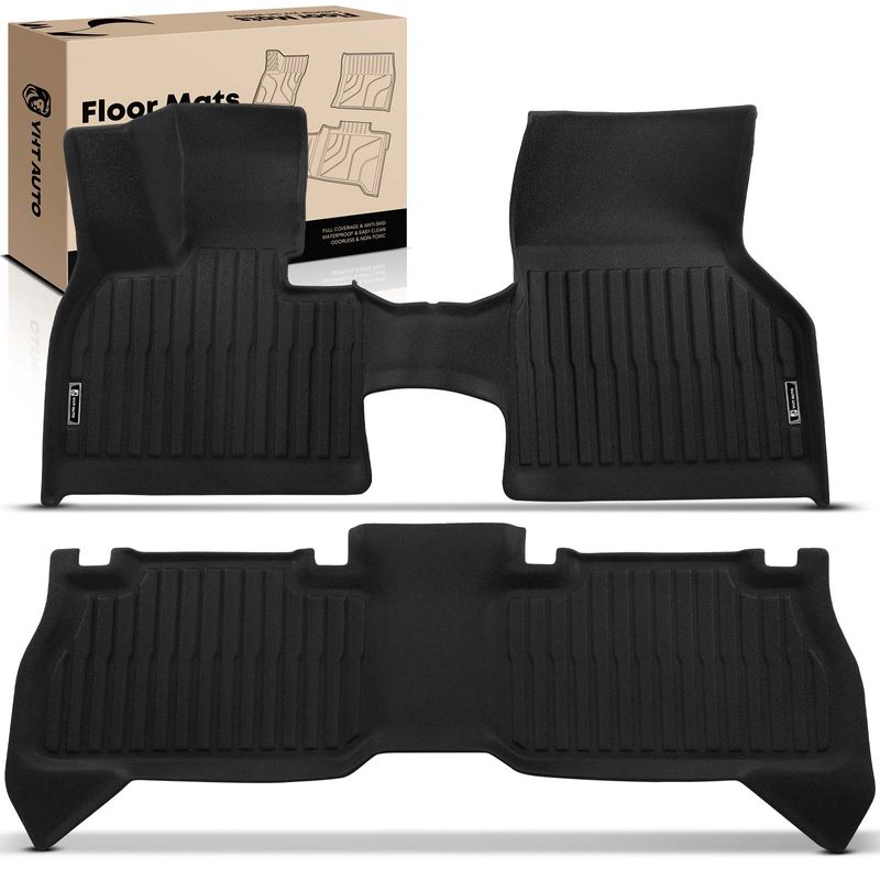 2 Pcs Front & Rear Black Floor Mats Liners for 2023 BMW iX xDrive40