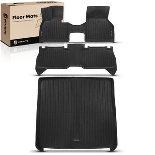 3 Pcs Front & Rear Black Floor Mats Trunk Cargo Liners for BMW iX 2022-2024 iX3