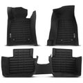 3 Pcs Front & Rear Black Floor Mats Liners for 2015 Cadillac CTS