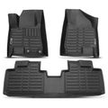 3 Pcs Front & Rear Black Floor Mats Liners for 2011 Cadillac SRX