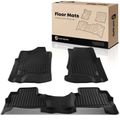 3 Pcs Front & Rear Black Floor Mats Liner for 2017 Cadillac Escalade