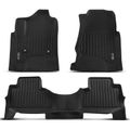 3 Pcs Front & Rear Black Floor Mats Liner for 2017 Cadillac Escalade