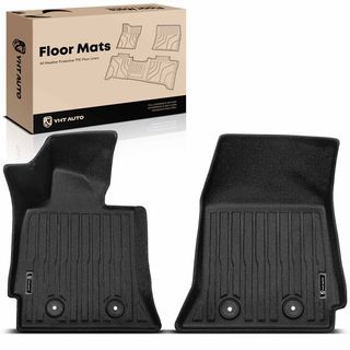 2 Pcs Front Black Floor Mats Liners for Chevrolet Corvette 2014-2019