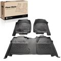 3 Pcs Front & Rear Black TPE textured Floor Mats Liners for 2010 GMC Sierra 2500 HD