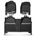 3 Pcs Front & Rear Black TPE textured Floor Mats Liners for 2010 GMC Sierra 2500 HD