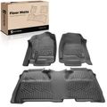 3 Pcs Front & Rear Black TPE textured Floor Mats Liners for 2018 GMC Sierra 3500 HD