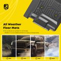 3 Pcs Front & Rear Black TPE textured Floor Mats Liners for 2018 GMC Sierra 3500 HD