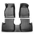 3 Pcs Front & Rear Black Floor Mats Liners for 2013 Chevrolet Malibu