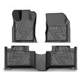 3 Pcs Front & Rear Black TPE textured Floor Mats Liners for 2017 Dodge Durango