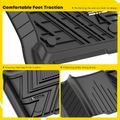 3 Pcs Front & Rear Black TPE textured Floor Mats Liners for 2017 Dodge Durango