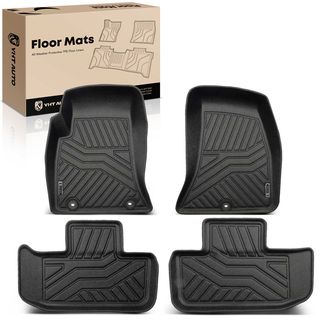 4 Pcs Front & Rear Black TPE textured Floor Mats Liners for Dodge Challenger 2011-2023 RWD