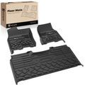 3 Pcs Front & Rear Black TPE textured Floor Mats Liners for 2017 Ram 1500