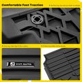 3 Pcs Front & Rear Black TPE textured Floor Mats Liners for 2017 Ram 1500