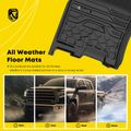 3 Pcs Front & Rear Black TPE textured Floor Mats Liners for 2017 Ram 1500