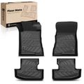 4 Pcs Front & Rear Black TPE textured Floor Mats Liners for 2017 Ford Mustang