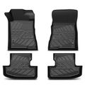 4 Pcs Front & Rear Black TPE textured Floor Mats Liners for 2017 Ford Mustang