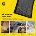 4 Pcs Front & Rear Black TPE textured Floor Mats Liners for 2017 Ford Mustang