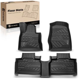3 Pcs Front & Rear Black TPE textured Floor Mats Liners for Ford Explorer 2019-2021 5 Seats SUV