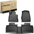 3 Pcs Front & Rear Black TPE textured Floor Mats Liners for 2019 Ford Explorer