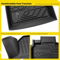 3 Pcs Front & Rear Black TPE textured Floor Mats Liners for 2019 Ford Explorer