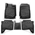 3 Pcs Front & Rear Black TPE textured Floor Mats Liners for 2019-2021 Ford Ranger