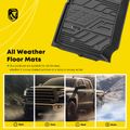 3 Pcs Front & Rear Black TPE textured Floor Mats Liners for 2019-2021 Ford Ranger