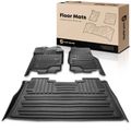 3 Pcs Front & Rear Black TPE textured Floor Mats Liners for 2021 Ford F-150