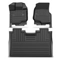 3 Pcs Front & Rear Black TPE textured Floor Mats Liners for 2021 Ford F-150