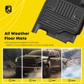 3 Pcs Front & Rear Black TPE textured Floor Mats Liners for 2021 Ford F-150