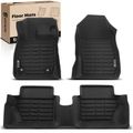 3 Pcs Front & Rear Black Floor Mats Liners for 2010 Ford Fiesta