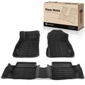 3 Pcs Front & Rear Black Floor Mats Liners for 2010 Ford Fiesta