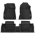 3 Pcs Front & Rear Black Floor Mats Liners for 2010 Ford Fiesta