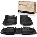 3 Pcs Front & Rear Black Floor Mats Liners for 2007 Ford Mondeo