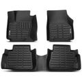 3 Pcs Front & Rear Black Floor Mats Liners for 2007 Ford Mondeo