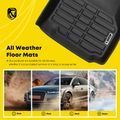 3 Pcs Front & Rear Black Floor Mats Liners for 2007 Ford Mondeo