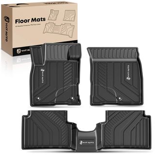 3 Pcs Front & Rear Black TPE textured Floor Mats Liners for Ford Maverick 2022-2023 L4 2.0L