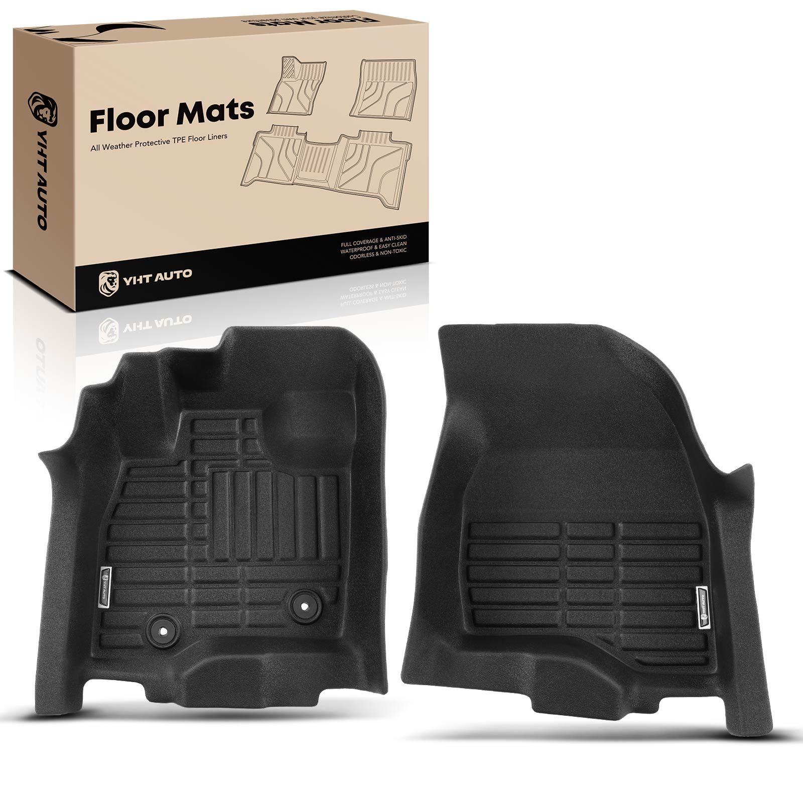 2 Pcs Front Black Floor Mats Liners for 2015 Ford Explorer