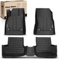 3 Pcs Front & Rear Black Floor Mats Liners for 2010 Chevrolet Cruze