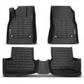 3 Pcs Front & Rear Black Floor Mats Liners for 2010 Chevrolet Cruze