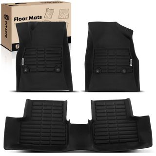 3 Pcs Front & Rear Black Floor Mats Liners for Chevrolet Cruze 2015-2016 Sedan