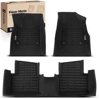 3 Pcs Front & Rear Black Floor Mats Liners for Chevrolet Cruze 2017-2019 TPE