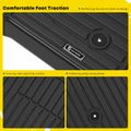 3 Pcs Front & Rear Black TPE textured Floor Mats Liners for 2024 Chevrolet Silverado 3500 HD