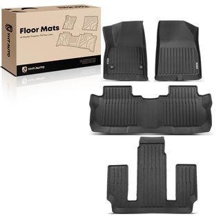 4 Pcs Front & Rear Black Floor Mats Liners for GMC Acadia 2017-2021