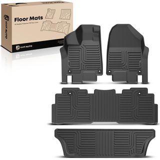 3 Pcs Front & Rear Black TPE textured Floor Mats Liners for Honda Odyssey 2018-2024