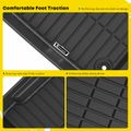 3 Pcs Front & Rear Black Floor Mats Liners for 2018 Hyundai Sonata