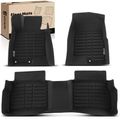 3 Pcs Front & Rear Black Floor Mats Liners for 2011 Hyundai Sonata