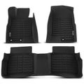 3 Pcs Front & Rear Black Floor Mats Liners for 2011 Hyundai Sonata