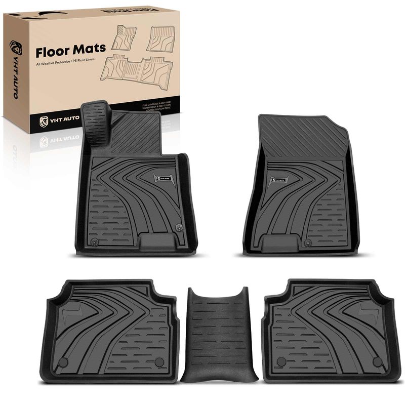 3 Pcs Front & Rear Black TPE textured Floor Mats Liners for Hyundai Sonata 2020-2021 Kia K5